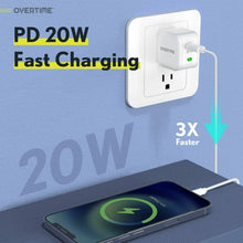 Load image into Gallery viewer, USB C Charger, Overtime 20W iPhone Fast Charger for iPhone and Android PD 3.0

