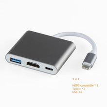 将图片加载到图库查看器，USB C to HDMI 4K VGA Adapter Compatible VGA USB C 3.0 Hub Adapter Charging Power PD Port Compatible For TV Laptop Projector
