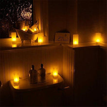 Load image into Gallery viewer, USB Charge One Piece Yellow Light LED Rechargeable Flameless Tea Light Candle With USB Flameless Flickering Candles Tea lights  Decoration Parties Weddings Family Dinner Outdoor Picnic Chargeable LED Battery Candles
