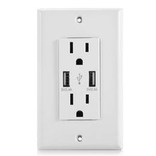 将图片加载到图库查看器，USB Wall Outlet Dual 2.4A USB Wall Charger
