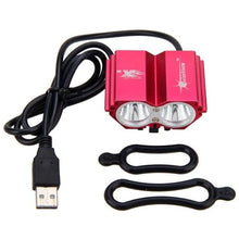 将图片加载到图库查看器，USB Waterproof Bike Light LED Front Bicycle Headlight Dual Lamps Super Bright LED Cycling Bike Light Front Headlight 4 Modes Bikelight Headlamp Rechargeable USB Led Lamp 8000LM
