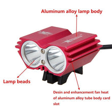 将图片加载到图库查看器，USB Waterproof Bike Light LED Front Bicycle Headlight Dual Lamps Super Bright LED Cycling Bike Light Front Headlight 4 Modes Bikelight Headlamp Rechargeable USB Led Lamp 8000LM
