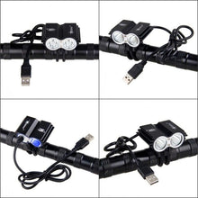 将图片加载到图库查看器，USB Waterproof Bike Light LED Front Bicycle Headlight Dual Lamps Super Bright LED Cycling Bike Light Front Headlight 4 Modes Bikelight Headlamp Rechargeable USB Led Lamp 8000LM
