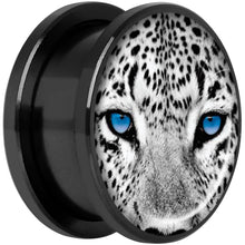 将图片加载到图库查看器，Black White Leopard Eyes Black Anodized Screw Fit Plug Set 18mm
