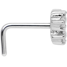 Load image into Gallery viewer, 20G Clear CZ Heart Faux Hoop L Shaped Nose Ring
