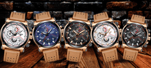 将图片加载到图库查看器，Men's Waterproof Modern Watch With Leather Belts, Stainless Steel Case Excellent Look Perfect Gift
