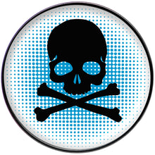 Load image into Gallery viewer, Blue Black Skull Black Barbell Tongue Ring
