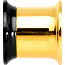 Load image into Gallery viewer, Gold PVD Black Two Tone Screw Fit Tunnel Plug Set 3mm to 16mm
