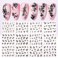 Load image into Gallery viewer, Valentines Heart Letter Flower Nail Stickers Sliders For Nails Water Decals Sticker Tips Manicure Decals for Nail Art Decoration Including Hearts Stars Letters Bowknot Leaves Flowers Plants Fruits Butterflies Nail Art Decoration
