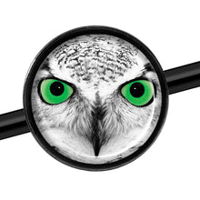 Load image into Gallery viewer, 14G Black White Owl Black Industrial Barbell 37mm

