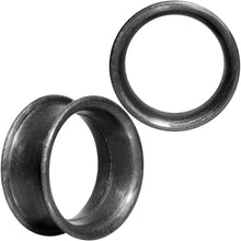 Load image into Gallery viewer, Thin Flexible Metallic Black Silicone Tunnel Plug Set 6mm to 25mm
