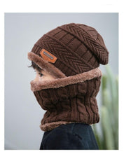 将图片加载到图库查看器，Velvet Cap Parent Child Super Warm Winter Balaclava Beanies Knitted Hat Scarf For Girl Boy Hats Outdoor Sport Warm Beanies Hat For Men Knitted Hats Bandana Hiking Camping Kid Neck Warmer Cap Winter Balaclava Beanies Mother Hat Women Warm Thick Balaclava
