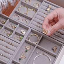 将图片加载到图库查看器，Velvet Jewelry Box Display Tray Drawer Storage Jewelry Holder For Ring Earrings Necklace Bracelet Soft Velvet Organizer Case Velvet Display Holder for Earrings Ring Bracelet Necklace
