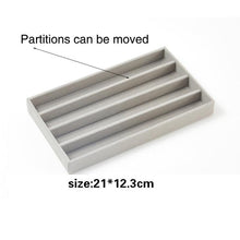 Load image into Gallery viewer, Velvet Jewelry Display Stackable Exquisite Jewelry Holder Portable Ring Earrings Necklace Organizer Box organizer Velvet Drawer Organizer Showcase Jewelry Storage for Bracelet Necklace Earring Ring
