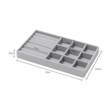 Load image into Gallery viewer, Velvet Jewelry Tray Handicraft Accessories Storage Ring Earring Necklace Finished Product Display Box Grey Beige Organizer Jewelry Storage Organizer Drawer Tray for Necklaces, Rings, Bracelets and Earrings
