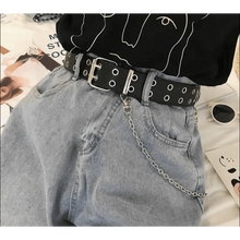Load image into Gallery viewer, Vintage Adjustable Black Metal Waistband Buckle Leather Waistband For Jeans Trendy Women's Fashionable Design Waistbands 103cm
