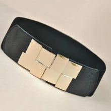 Load image into Gallery viewer, Vintage Black Square Elastic Buckle Belts Elegant Design High Quality Party Dress Waist Belt Cute Women Gift

