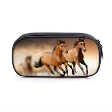 将图片加载到图库查看器，Vintage Cartoon Print Students Pencil Case Classic Theme Makeup Cosmetic Bags Elegant Stationery Pouch
