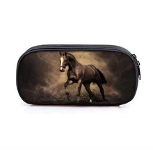 将图片加载到图库查看器，Vintage Cartoon Print Students Pencil Case Classic Theme Makeup Cosmetic Bags Elegant Stationery Pouch
