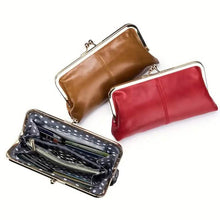 将图片加载到图库查看器，Vintage Chic Leather Clutch Lady Purse

