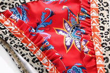 Load image into Gallery viewer, Vintage Print Bikini Female Handwork Small Ruffle Swimming Suit For Women Swimwear High Cut Bikini Set String Print Halter String Triangle Bikini Set Luxury Swimwear Two Piece Swimsuit
