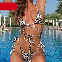 Load image into Gallery viewer, Vintage Print Bikini Female Handwork Small Ruffle Swimming Suit For Women Swimwear High Cut Bikini Set String Print Halter String Triangle Bikini Set Luxury Swimwear Two Piece Swimsuit
