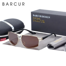 Load image into Gallery viewer, Vintage Retro Men BARCUR Design Sunglasses for Men Driving Black Sun Glasses Man Polarized Glasses Women Eyewear Accessory UV400 Sunglasses
