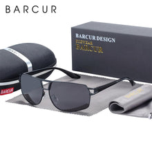Load image into Gallery viewer, Vintage Retro Men BARCUR Design Sunglasses for Men Driving Black Sun Glasses Man Polarized Glasses Women Eyewear Accessory UV400 Sunglasses
