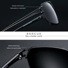 Load image into Gallery viewer, Vintage Retro Men BARCUR Design Sunglasses for Men Driving Black Sun Glasses Man Polarized Glasses Women Eyewear Accessory UV400 Sunglasses
