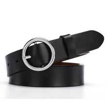 Load image into Gallery viewer, Vintage Simple Round Buckle Female Pin Leather Straps 105CM Belts For Women Unique Design Dresses Jeans Classic Round Waistband
