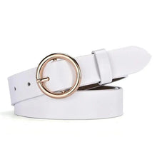 Load image into Gallery viewer, Vintage Simple Round Buckle Female Pin Leather Straps 105CM Belts For Women Unique Design Dresses Jeans Classic Round Waistband
