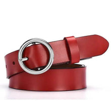 Load image into Gallery viewer, Vintage Simple Round Buckle Female Pin Leather Straps 105CM Belts For Women Unique Design Dresses Jeans Classic Round Waistband
