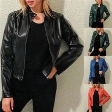 Load image into Gallery viewer, Vintage Style Autumn Ladies PU Leather Jacket For Women Slim Casual Soft Moto Biker Faux Leather Jacket For Female Coat Quality Basic Streetwear

