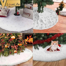 Load image into Gallery viewer, Christmas Tree Decor Snowflake Carpet White Christmas Tree Skirt Fur Skirt For Xmas Decorations Xmas Christmas Decorations For Home

