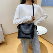 Load image into Gallery viewer, Vintage Style Fashionable Women's bucket bag Stone Pattern Shoulder Bag For Ladies Diagonal Female Bag
