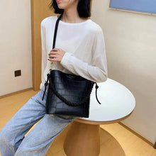 Load image into Gallery viewer, Vintage Style Fashionable Women's bucket bag Stone Pattern Shoulder Bag For Ladies Diagonal Female Bag
