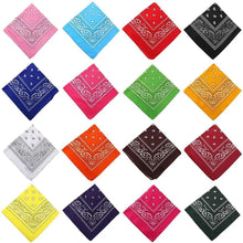 Load image into Gallery viewer, Vintage Style Print Bandana Hair Bands for Girls Women Headband Square Scarf Face Mask Cross Turban Bandanas Headwear
