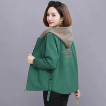 Load image into Gallery viewer, Vintage Style Women's Coat Hooded Jacket Long Sleeve Zipper Pockets Casual Windbreaker Basic Jackets Outerwear Plus Size 4XL E25
