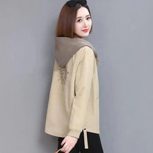 Load image into Gallery viewer, Vintage Style Women's Coat Hooded Jacket Long Sleeve Zipper Pockets Casual Windbreaker Basic Jackets Outerwear Plus Size 4XL E25
