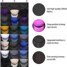 Load image into Gallery viewer, Visible Baseball Hat Rack for Wall Door with 3 Hooks 24 Deep Pockets
