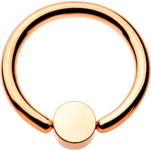 Load image into Gallery viewer, 14G 3/8 Clear Gem 4mm Disc Rose Gold IP BCR Captive Ring
