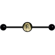 Load image into Gallery viewer, 14G Skeleton Bride Halloween Black Industrial Barbell 37mm
