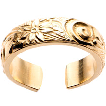 Load image into Gallery viewer, Handcrafted 14k Yellow Gold Filled Swirl Flower Toe Ring
