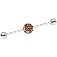 Load image into Gallery viewer, 14G Joy Love Peace Antlers Industrial Barbell 37mm
