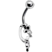 Load image into Gallery viewer, Clear Gem Field of Flowers Dangle Belly Ring
