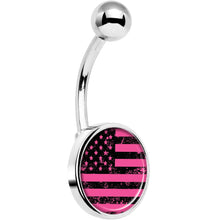将图片加载到图库查看器，Pink American Flag Belly Ring
