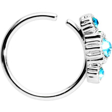 Load image into Gallery viewer, 5/16 Aqua CZ Gem Fashion Fusion Seamless Circular Ring
