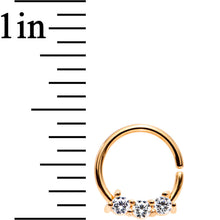 Load image into Gallery viewer, 18G 5/16 Clear Cubic Zirconia Rose Gold IP Steel Circular Ring
