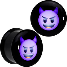将图片加载到图库查看器，5/8 Licensed Purple Devil emoji Acrylic Double Flare Plug Set
