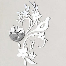 Load image into Gallery viewer, Wall Clock Modern Bird Design 3D Acrylic Mirror Living Room Quartz Needle 3D Clock Acrylic Mirror Wall Clock Decor Sticker Irregular Clock Wall Art Decals Wallpaper Home Decor for Living Room Bedroom Decoration
